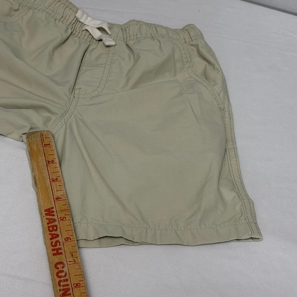 Lucky Brand Boys Khaki Chino Shorts Size S 8 Elastic Waist Drawstring Tan Casual